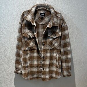 Axcent Brown Plaid Button-Up Jacket size xl